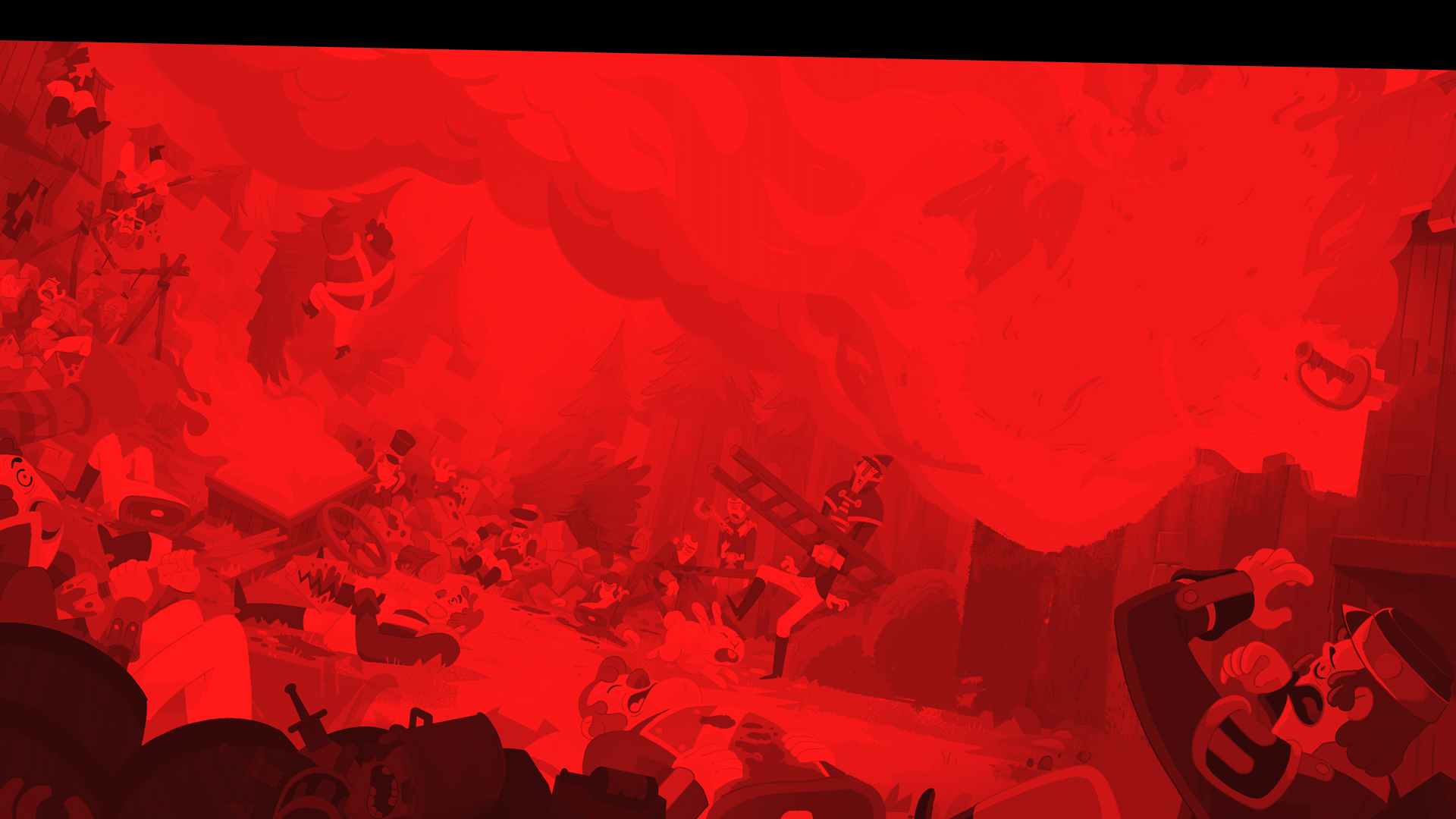 Splash background of a battlefield with a red overlay.